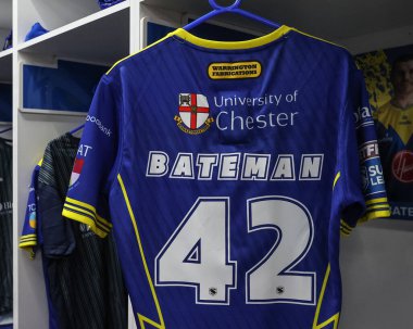 Warrington Wolves 'dan John Bateman' ın 20. Betfred Süper Ligi karşılaşması sırasında oynadığı John Bateman maçı Warrington Wolves 'a karşı Hull KR, Halliwell Jones Stadyumu, Warrington, Birleşik Krallık, 2 Ağustos 2024