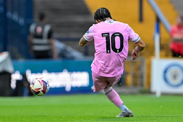 stock image Tyrhys Dolan of Blackburn Rovers scores a goal to make it 0-1 Blackburn Rovers during the Pre-season friendly match Stockport County vs Blackburn Rovers at Edgeley Park Stadium, Stockport, United Kingdom, 2nd August 2024