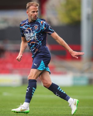 Blackpool 'dan Jordan Rhodes 3 Ağustos 2024' te Alexandra Stadyumu 'nda oynanan Crewe Alexandra-Blackpool maçında