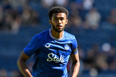 Everton 'dan Elijah Campbell, Preston North End' e karşı 3 Ağustos 2024 Deepdale, Preston, İngiltere 'de oynanan ön sezon dostluk maçı sırasında