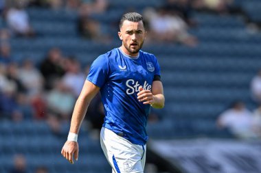 Jack Harrison of Everton during the Pre-season friendly match Preston North End vs Everton at Deepdale, Preston, United Kingdom, 3rd August 2024 clipart