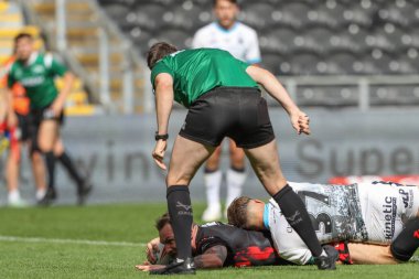 Daryl Clark of St. Helens goes over for a try during the Betfred Super League Round 20 match Hull FC vs St Helens at MKM Stadium, Hull, United Kingdom, 3rd August 2024 clipart