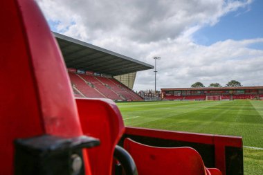 Crewe Alexandra Stadyumu 'nun genel manzarası, Crewe Alexandra' nın 3 Ağustos 2024 'te Alexandra Stadyumu' ndaki Crewe Alexandra-Blackpool karşılaşması öncesinde.