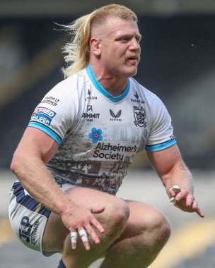 Hull FC 'den Brad Fash 3 Ağustos 2024' te MKM Stadyumu 'nda oynanan 20. Betfred Süper Lig karşılaşmasında ısınma turunda Hull FC ile St Helens karşılaşacak.
