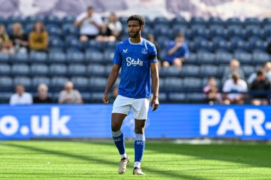 Everton 'dan Elijah Campbell, Preston North End' e karşı 3 Ağustos 2024 Deepdale, Preston, İngiltere 'de oynanan ön sezon dostluk maçı sırasında