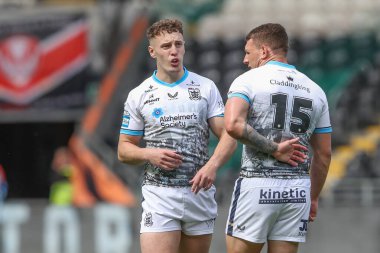 Hull FC 'den Jake Trueman, 3 Ağustos 2024' te MKM Stadyumu 'nda oynanan Betfred Süper Lig 20. Raundu' nda Hull FC ve St Helens maçında Hull FC 'den Jordan Lane ile konuştu.