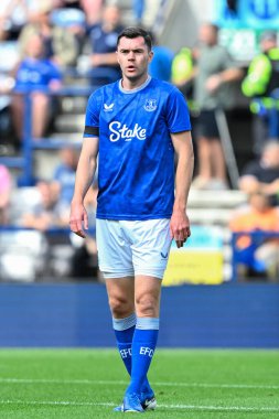 Everton 'dan Michael Keane, Preston North End' e karşı Deepdale, Preston, İngiltere 'de oynanan 3 Ağustos 2024 ön sezon dostluk maçı sırasında