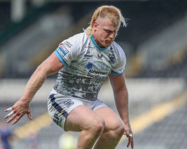 Hull FC 'den Brad Fash 3 Ağustos 2024' te MKM Stadyumu 'nda oynanan 20. Betfred Süper Lig karşılaşmasında ısınma turunda Hull FC ile St Helens karşılaşacak.