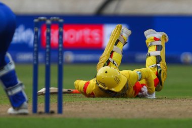 Trent Rockets 'ın Alana King' i, Trent Rockets 'ın Londra Ruh Kadınları' na karşı oynadığı Trent Bridge, Nottingham, İngiltere 'de 7 Ağustos 2024' te oynanan 100 Roket Maçı 'nın son maçında şaşkına döndü.