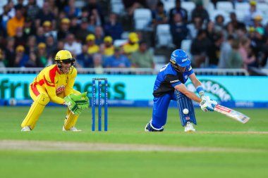 Londra Spirit 'ten Ollie Pope, The Hundred maçında Wicket' tan Bacak Trent Rockets, Londra Spirit 'e karşı Trent Bridge, Nottingham, İngiltere, 7 Ağustos 2024