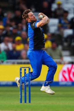 London Spirit 'ten Liam Dawson, Trent Rockets' ın Londra Spirit 'e karşı oynadığı Trent Bridge, Nottingham, 7 Ağustos 2024 maçında bovling oynayacak.