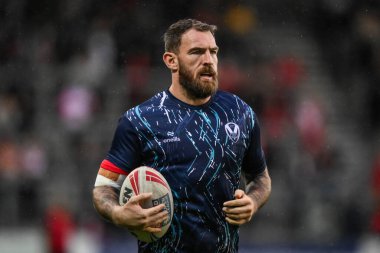 St. Helens takımından Daryl Clark, Betfred Süper Lig 21. Raundu öncesinde St Helens - Salford Red Devils maçında 8 Ağustos 2024 'te St Helens, St. Helens, İngiltere' de karşılaşacak.