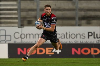 Salford Red Devils takımından Ethan Ryan, 28 Ağustos 2024 'te St Helens ile Salford Red Devils arasında oynanan Betfred Süper Lig 21.