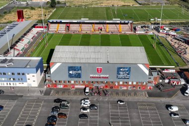Sewell Group Craven Parkı sırasındaki hava görüntüsü Betfred Süper Lig 21. Raundu öncesinde Hull KR, Castleford Tigers 'a karşı 9 Ağustos 2024' te Sewell Group Craven Park, Kingston üzerine Hull, Birleşik Krallık