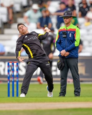 Graeme van BUUREN of Gloucestershire CCC bowling during the Royal London One-day Cup Group B match Nottinghamshire vs Gloucestershire at Trent Bridge, Nottingham, United Kingdom, 9th August 2024 clipart