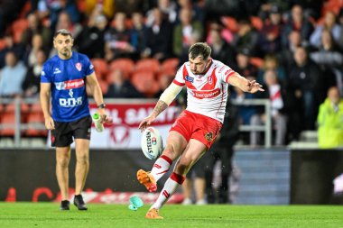 St. Helens 'den Mark Percival, Betfred Süper Lig 21. Turu' nda St. Helens - Salford Red Devils maçında St. Helens, St Helens, St Helens, İngiltere, 8 Ağustos 2024