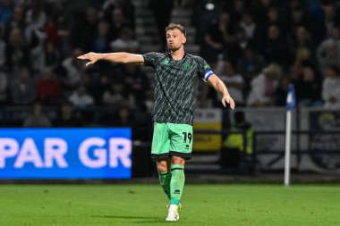 Sheffield United takımından Jack Robinson, 9 Ağustos 2024 'te İngiltere' nin Deepdale kentinde oynanan Preston North End-Sheffield United maçında antrenman yapıyor.