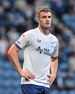 Preston North End 'den Liam Lindsay, 9 Ağustos 2024' te İngiltere 'nin Deepdale kentinde Preston North End-Sheffield United maçında