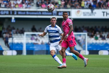 Karlan Ahearne-Grant of West Bromwich Albion in action during the Sky Bet Championship match Queens Park Rangers vs West Bromwich Albion at Kiyan Prince Foundation Stadium, London, United Kingdom, 10th August 2024 clipart