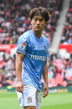 Coventry City 'den Tatsuhiro Sakamoto Gökyüzü İddia Şampiyonası' nda Stoke City ile Coventry City arasında oynanan Bet365 Stadyumu, Stoke-on-Trent, İngiltere, 10 Ağustos 2024