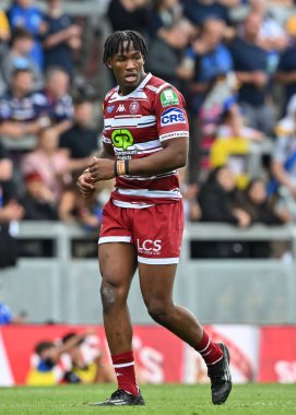 Wigan Warriors 'dan Junior Nsemba Betfred Süper Lig 21. Raundunda Leeds Gergedan Savaşçılarına karşı Headingley Stadyumu, Leeds, İngiltere, 10 Ağustos 2024