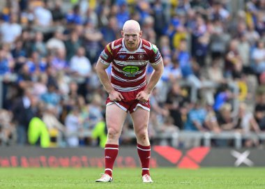 Wigan Warriors takımından Liam Farrell, 21. Betfred Süper Lig karşılaşmasında Leeds Rhinos 'a karşı Wigan Warriors, Headingley Stadyumu, Leeds, İngiltere, 10 Ağustos 2024