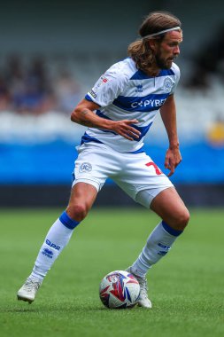 Lucas Andersen of Queens Park Rangers in action during the Sky Bet Championship match Queens Park Rangers vs West Bromwich Albion at Kiyan Prince Foundation Stadium, London, United Kingdom, 10th August 2024 clipart