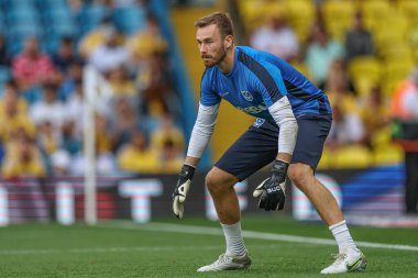 Portsmouth takımından Norris, 10 Ağustos 2024 'te Leeds United' ın Portsmouth 'a karşı oynadığı Sky Bet Şampiyonası maçında maç öncesi ısınma maçında...