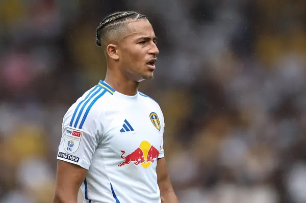 stock image Mateo Joseph of Leeds United during the Sky Bet Championship match Leeds United vs Portsmouth at Elland Road, Leeds, United Kingdom, 10th August 2024