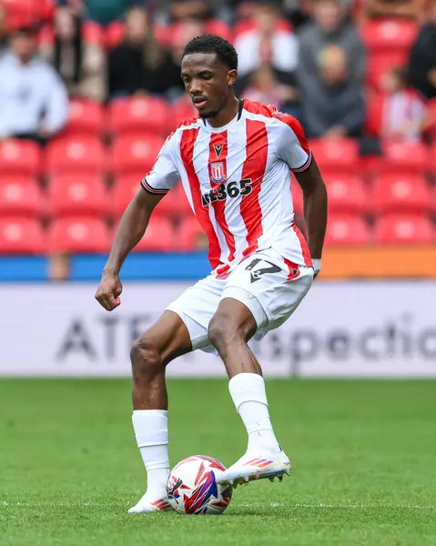 stock image Eric Bocat of Stoke City controls the ball  during the Sky Bet Championship match Stoke City vs Coventry City at Bet365 Stadium, Stoke-on-Trent, United Kingdom, 10th August 2024