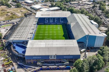 Hillsborough 'un hava görüntüsü, 11 Ağustos 2024' te Sheffield Wednesday ile Sheffield, Sheffield, İngiltere 'de Plymouth Argyle karşılaşması öncesinde oynanacak.