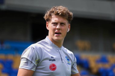 Warrington Wolves takımından Arron Lindop, 11 Ağustos 2024 'te İngiltere' nin Wimbledon şehrinde oynanan 21. Betfred Süper Lig karşılaşması öncesinde Cherry Red Records Stadyumu 'na geldi.