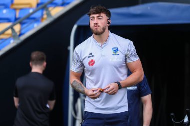 Warrington Wolves 'tan Matty Ashton, 11 Ağustos 2024' te İngiltere 'nin Wimbledon şehrinde oynanan 21. Betfred Süper Lig karşılaşmasında Cherry Red Records Stadyumu' na geldi.