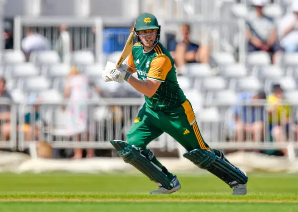 Stock image Freddie MCCANN of Nottingham Outlaws batting during the Royal London One-day Cup match Nottinghamshire vs Essex at Trent Bridge, Nottingham, United Kingdom, 11th August 2024