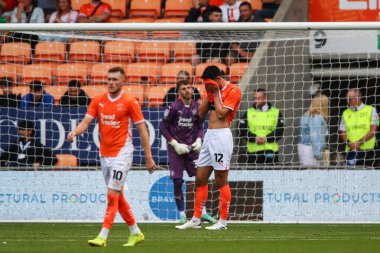 Blackpool 'dan Elkan Baggott, 17 Ağustos 2024' te Bloomfield Road, Blackpool, İngiltere 'de oynanan Sky Bet 1 karşılaşmasında 0-2' lik skora ulaşma golünü attı.