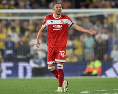 Middlesbrough 'dan Luke Ayling, Leeds United ile Middlesbrough' un 14 Ağustos 2024 'te oynanan Carabao Kupası karşılaşmasında tepki gösterdi.
