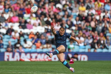 Hull KR 'dan Mikey Lewis, 18 Ağustos 2024' te Elland Road, Leeds, İngiltere 'de oynanan Magic Weekend maçında Catalans Dragons vs Hull KR' a karşı bir gol attı.
