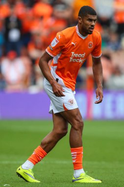 Blackpool takımından Ashley Fletcher 17 Ağustos 2024 'te Bloomfield Road, Blackpool' da Blackpool - Stockport County maçında
