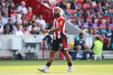 Brentford 'dan Bryan Mbeumo Premier League maçı sırasında Brentford, Crystal Palace' a karşı Gtech Community Stadyumu, Londra, Birleşik Krallık, 18 Ağustos 2024