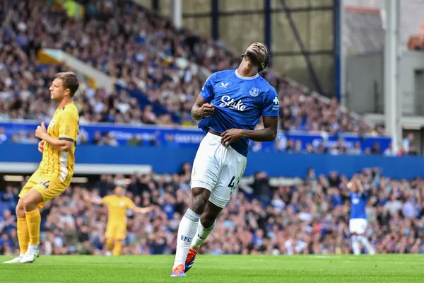 Everton 'dan Tim Iroegbunam, 17 Ağustos 2024' te Goodison Park, Liverpool, İngiltere 'de oynanan Premier Lig karşılaşmasında Everton ve Hove Albion' a karşı oynadığı golü kaçırdı.