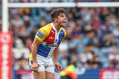 Oliver Leyland of London Broncos gives teams mates instructions during the Magic Weekend match Hull FC vs London Broncos at Elland Road, Leeds, United Kingdom, 17th August 2024 clipart