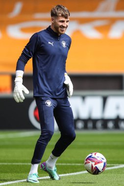 Blackpool 'dan Daniel Grimshaw, 17 Ağustos 2024' te Bloomfield Road, Blackpool 'da oynanan Sky Bet Ligi 1 maçı öncesinde oynanan hazırlık maçında...