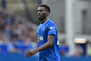 Everton 'dan Tim Iroegbunam Premier Lig maçı sırasında Everton, Brighton ve Hove Albion' a karşı Goodison Park, Liverpool, İngiltere, 17 Ağustos 2024