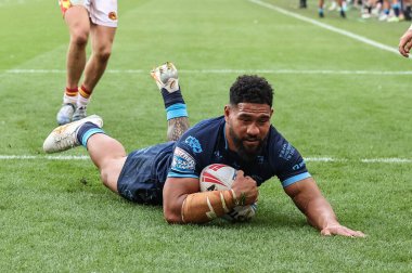 Hull KR 'dan Kelepi Tanginoa, 18 Ağustos 2024' te Elland Road, Leeds, İngiltere 'de oynanan Magic Weekend maçında, Catalans Dragon vs Hull KR' a karşı oynuyor.