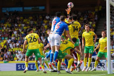 Angus Gunn of Norwich City makes a save during the Sky Bet Championship match Norwich City vs Blackburn Rovers at Carrow Road, Norwich, United Kingdom, 17th August 2024 clipart