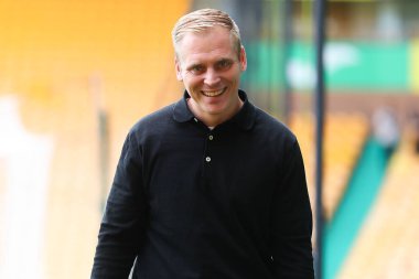 Norwich City 'den Johannes Hoff, 17 Ağustos 2024' te Norwich City - Blackburn Rovers maçından önce Carrow Road 'a vardı.