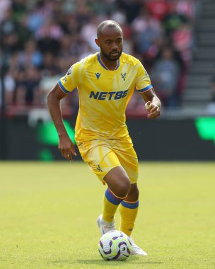 Kristal Saray 'dan Jordan Ayew Premier Lig maçı sırasında Brentford, Crystal Palace' a karşı Gtech Community Stadyumu, Londra, İngiltere, 18 Ağustos 2024