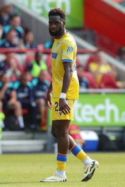 Premier Lig maçı sırasında Crystal Palace 'dan Odsonne douard 18 Ağustos 2024' te Londra 'daki Gtech Community Stadyumu' nda Brentford 'a karşı Crystal Palace maçında.
