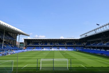 Goodison Park 'ın, 17 Ağustos 2024' te Goodison Park, Liverpool 'da oynanan Premier Lig karşılaşması öncesinde Everton ve Hove Albion arasındaki genel bir görüntüsü.