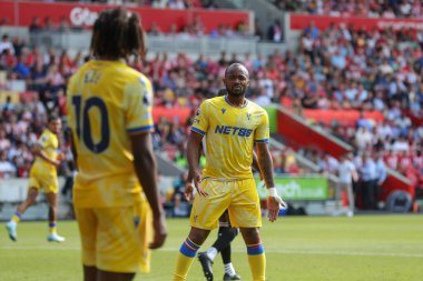 Kristal Saray 'dan Jordan Ayew Premier Lig maçı sırasında Brentford, Crystal Palace' a karşı Gtech Community Stadyumu, Londra, İngiltere, 18 Ağustos 2024